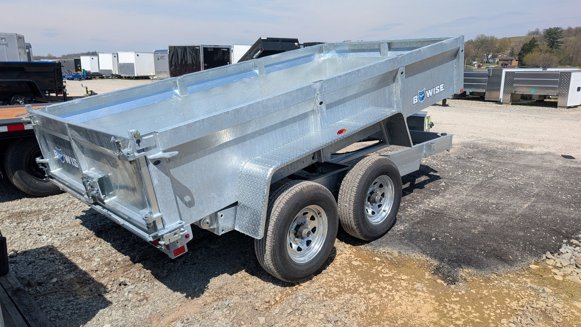 New 2025 BWISE 6x10 Lo Pro GALVANIZED Equipment Dump w/ Underbody Ramps