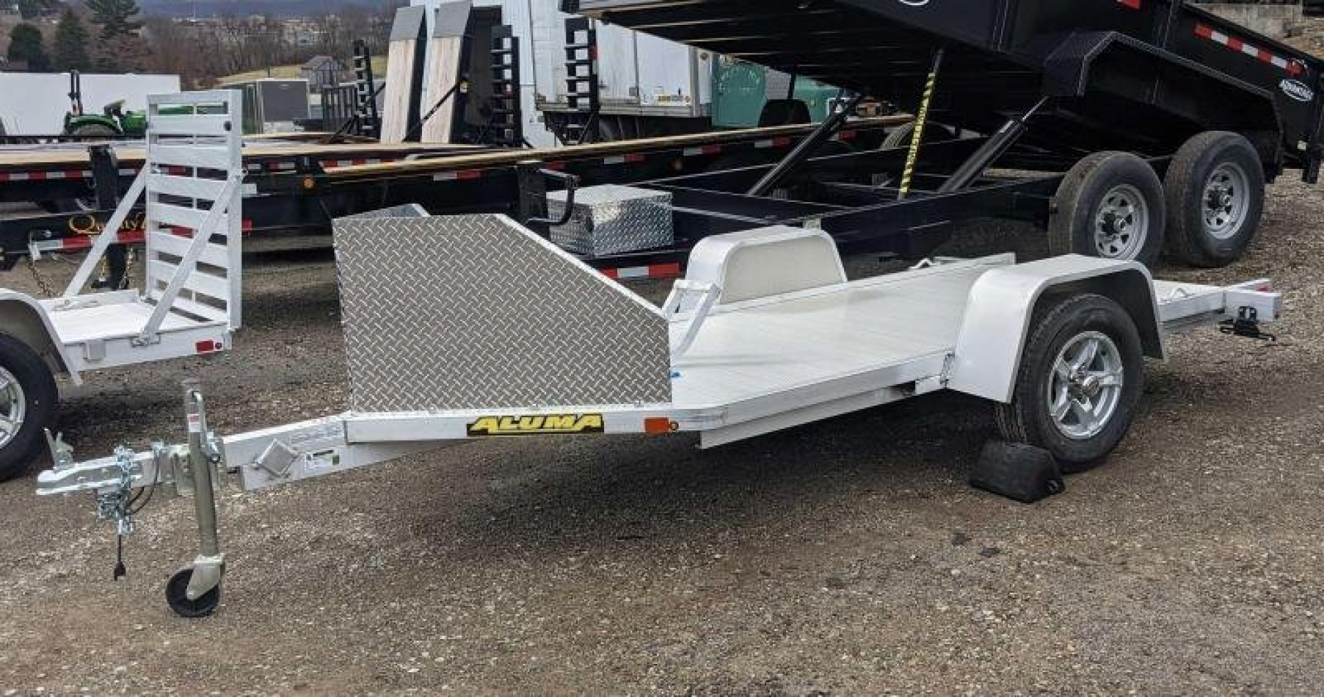 New 2026 Aluma 11' (1 Place) Motorcycle Trailer w/ Pull Out Ramp
