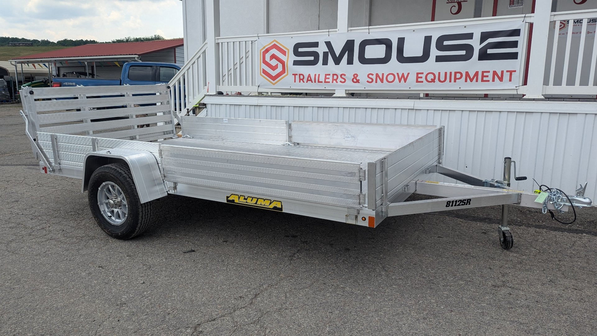 New 2026 Aluma 6'9" x 12 SR Utility Trailer w/ Side Ramps/Solid Rear Sides & Bi-Fold Gate