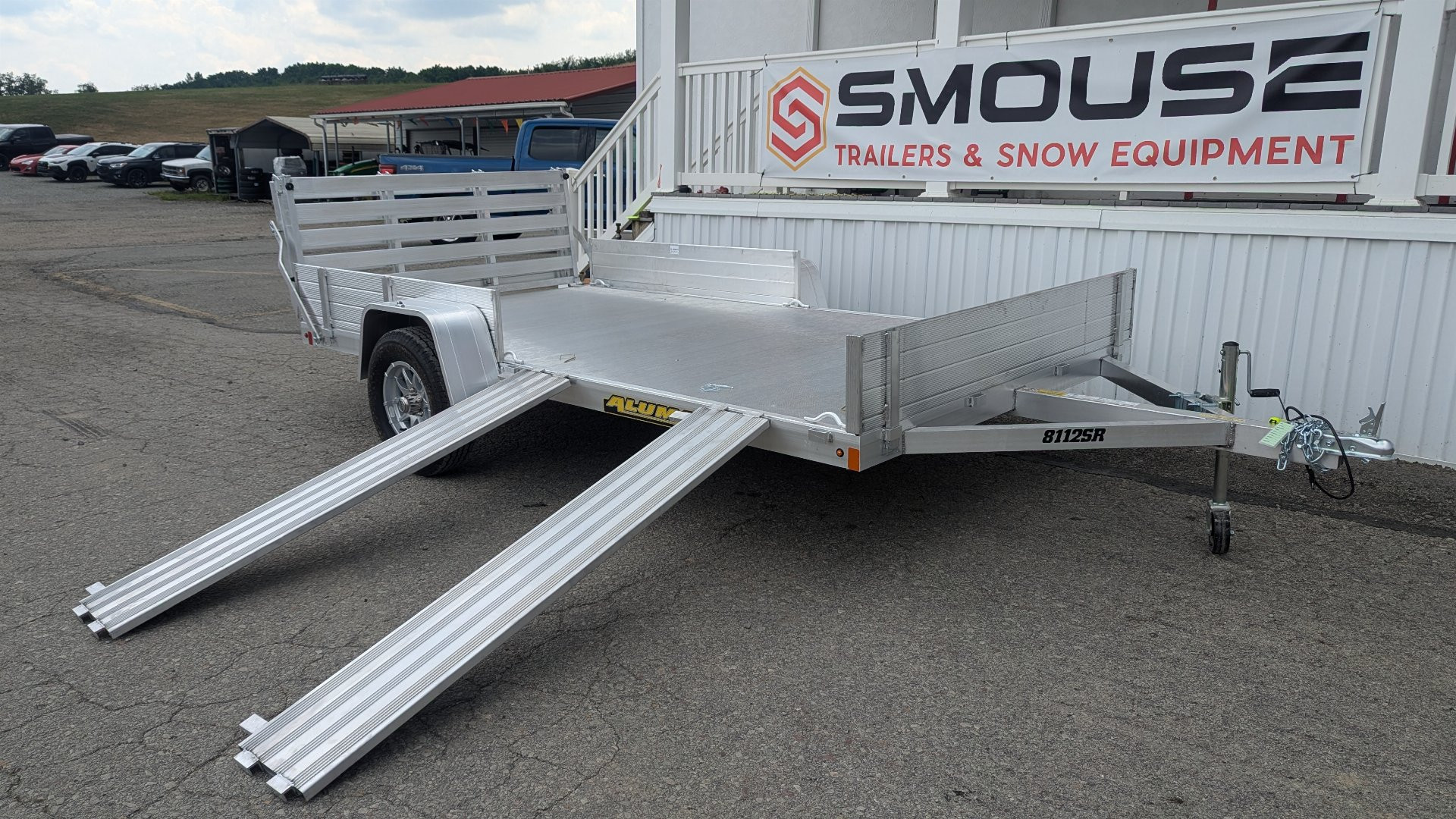 New 2026 Aluma 6'9" x 12 SR Utility Trailer w/ Side Ramps/Solid Rear Sides & Bi-Fold Gate
