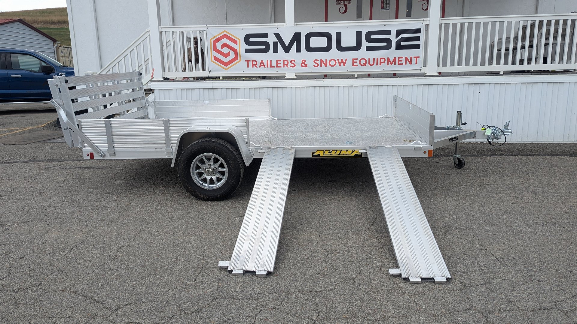 New 2026 Aluma 6'9" x 12 SR Utility Trailer w/ Side Ramps/Solid Rear Sides & Bi-Fold Gate