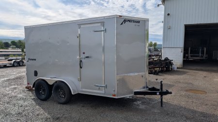 New 2025 Homesteader 6x12 Tandem Intrepid V-Nose Cargo Trailer w/ Barn Doors