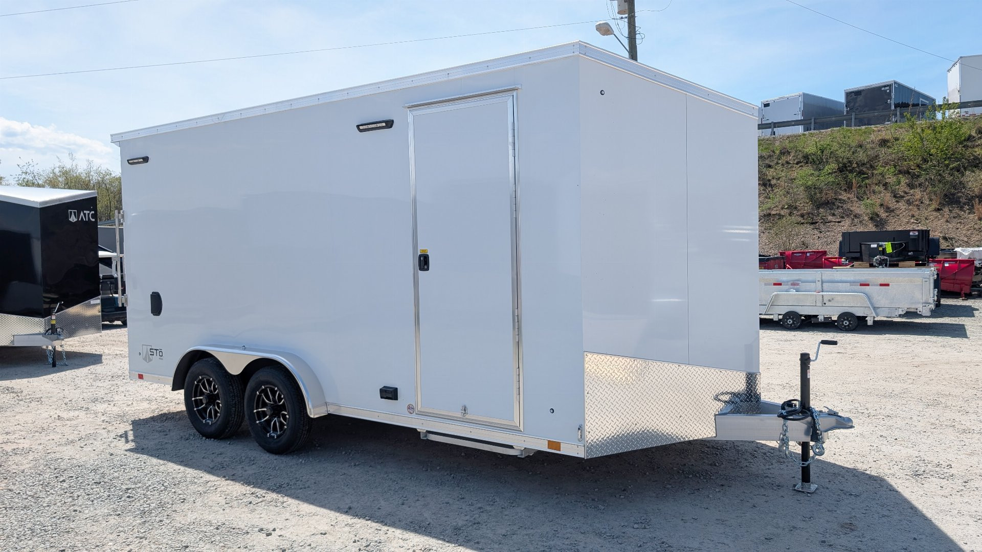 New 2025 ATC 7.5 x 16 V Nose "STo450" LIFETRAC Enclosed Aluminum Trailer (84" H)