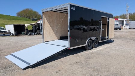 New 2025 Car Mate 8.5 x 20 HD Avalanche V-Nose Car Hauler w/ Ramp (9990# GVW - 84" INSIDE!!!)