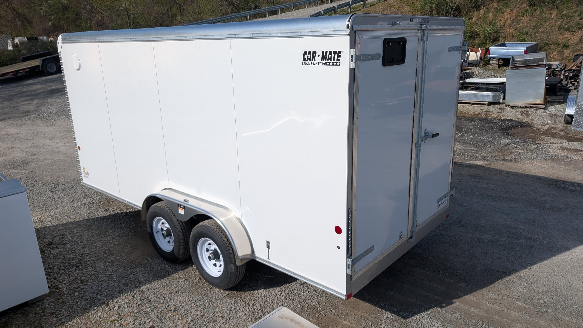 New 2025 Car Mate 7x16 HD Custom Cargo Trailer w/ Barn Doors (9990# GVW)