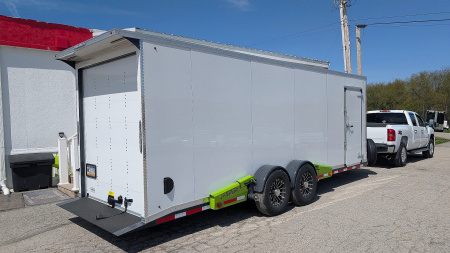 New 2025 FlatTrak 7x22 HD "DROP DECK FLOOR" TILT Cargo Equipment Trailer with Roll Up Rear Door
