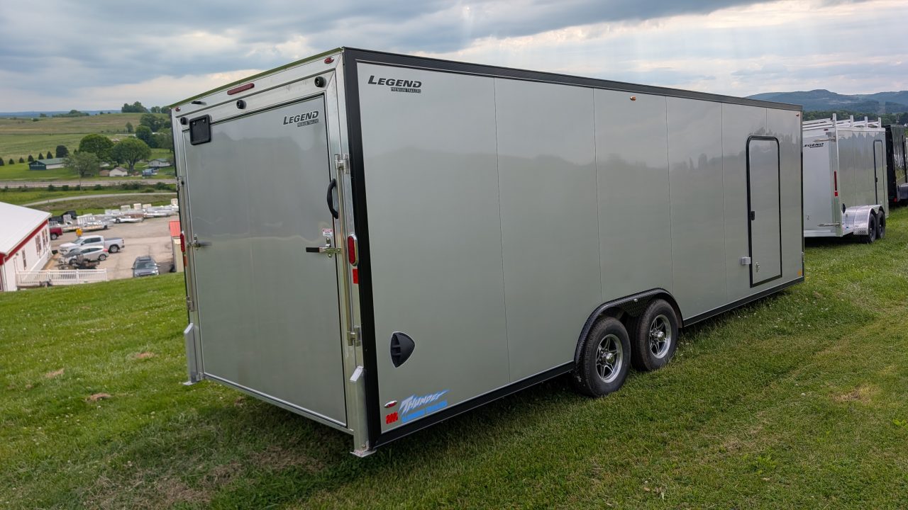 New 2026 Legend 8.5 x 24 + 2' V Thunder Enclosed Car Hauler w/ Ramp Door (84" Interior)
