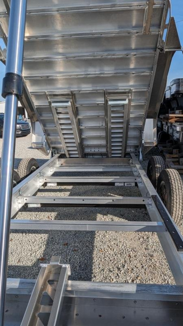 New 2025 EBY 6'10" x 16 HD ALL ALUMINUM Equipment Dump Trailer w/ Barn Door/Spreader Gate