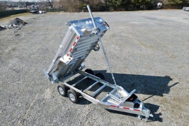 New 2025 EBY 6'10" x 16 HD ALL ALUMINUM Equipment Dump Trailer w/ Barn Door/Spreader Gate