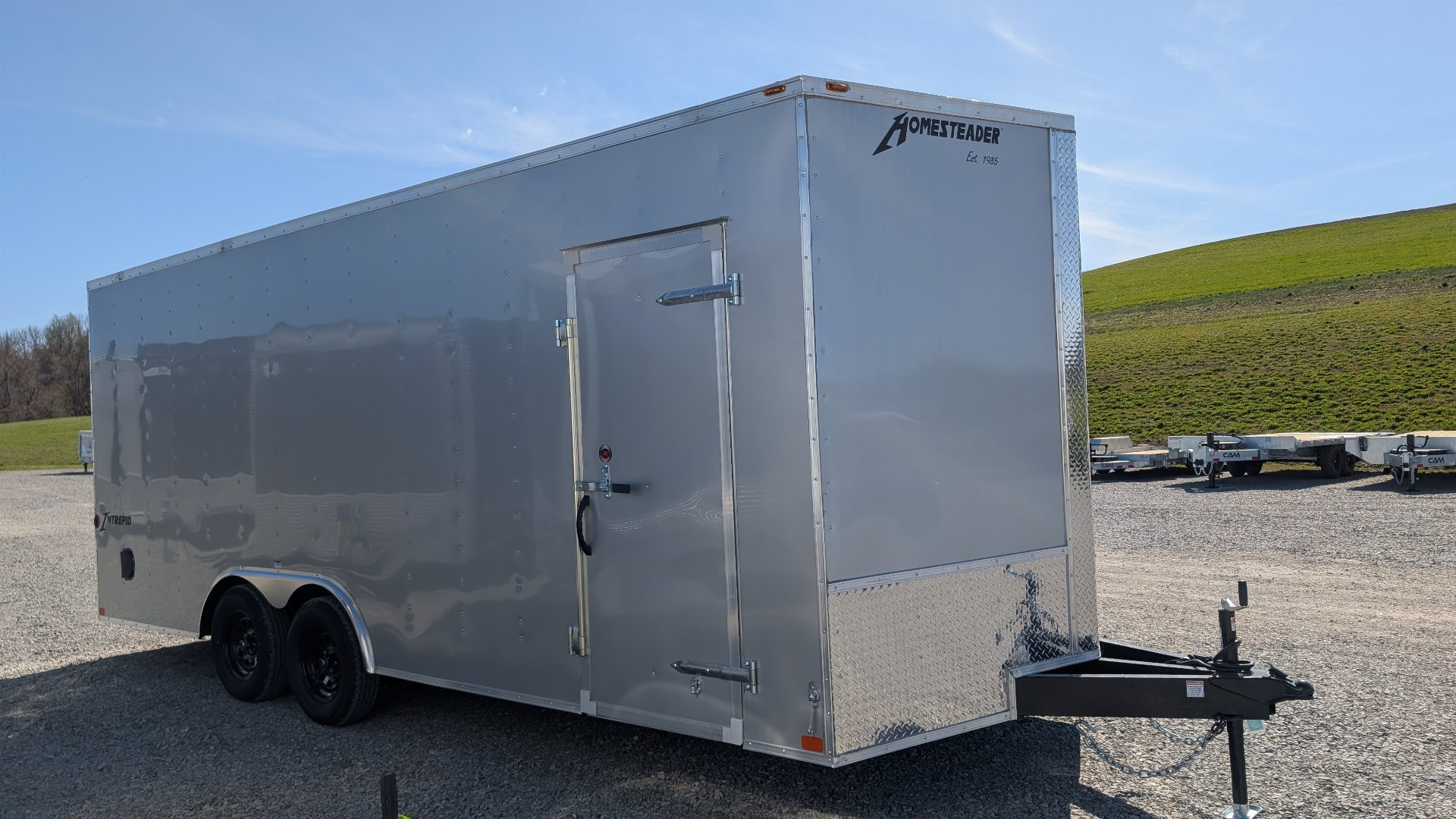 New 2025 Homesteader 8.5 x 20 Intrepid V-Nose Car Hauler w/ Ramp Door (83" Door Opening!)