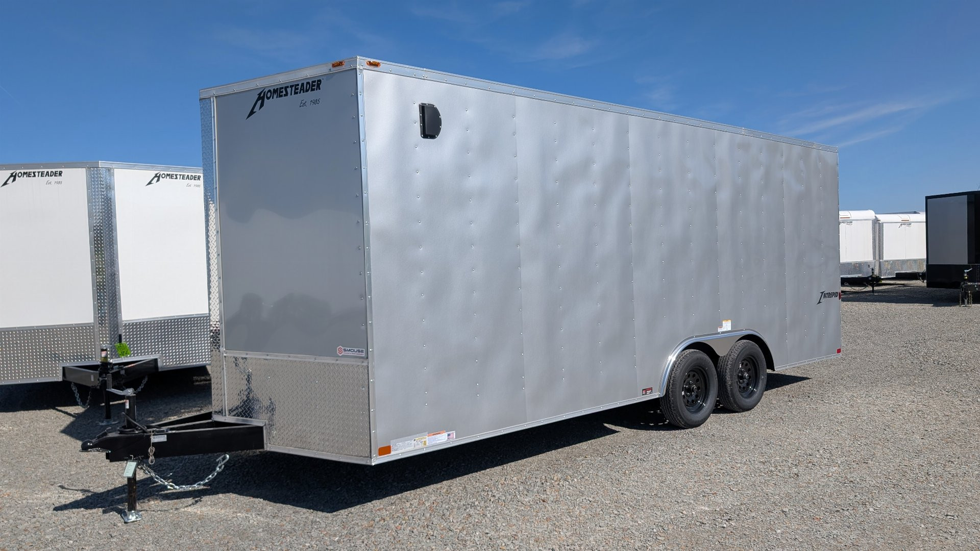New 2025 Homesteader 8.5 x 20 Intrepid V-Nose Car Hauler w/ Ramp Door (83" Door Opening!)