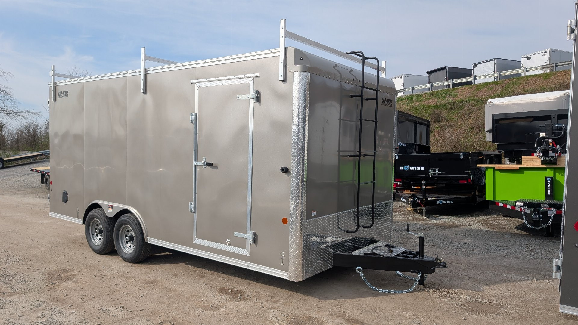 New 2025 Car Mate 8x18 HD Custom Contractor Trailer w/ Barn Doors (9990# GVW - 6 Bolt Wheels!)