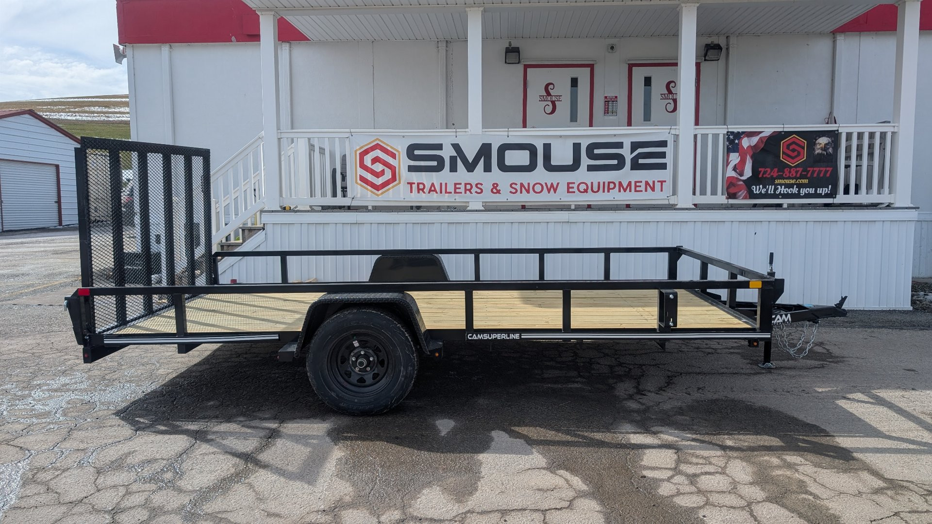 New 2025 CAM SUPERLINE 7x14 Tubular Top Rail Utility Trailer w/ BRAKES!
