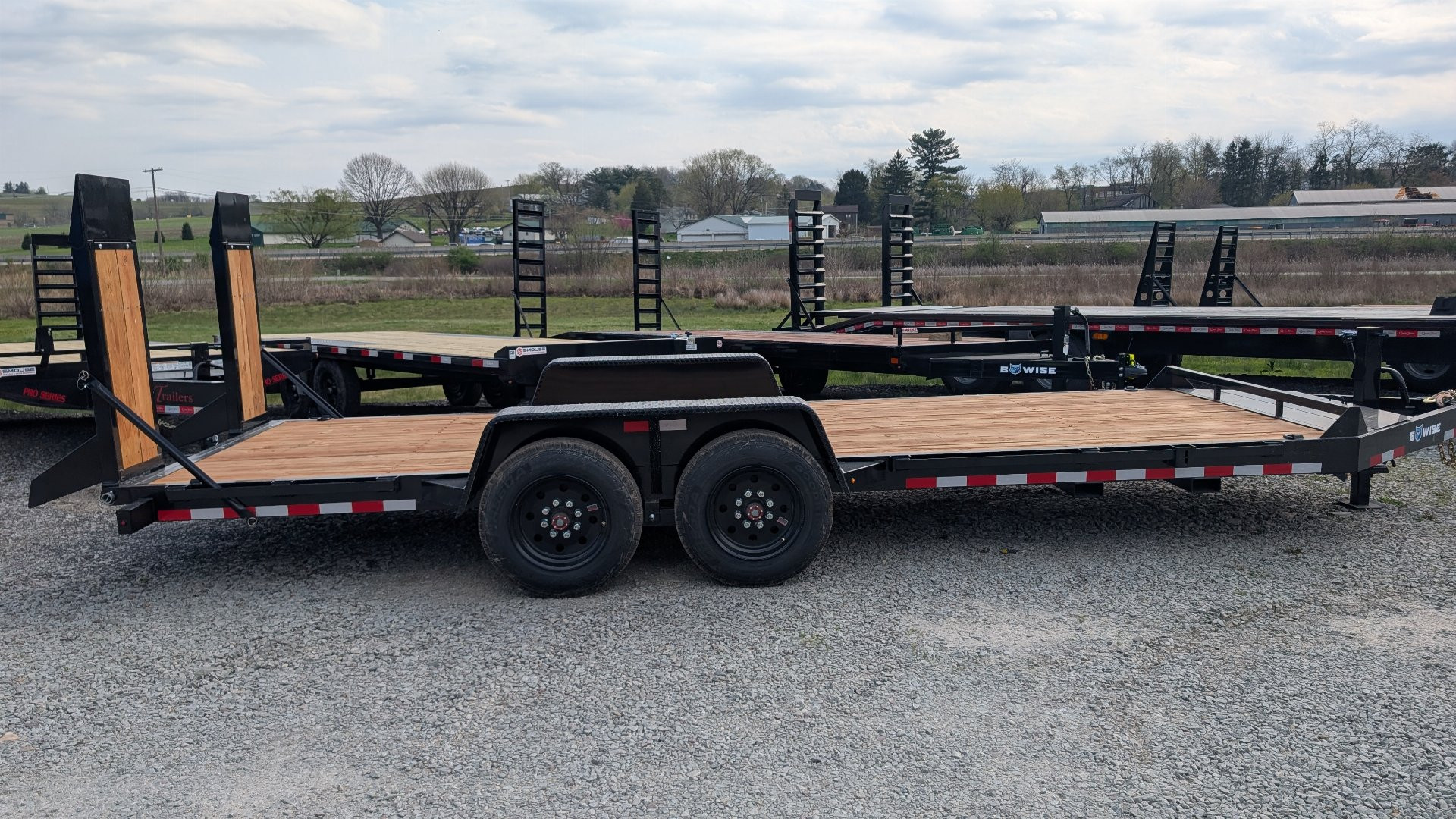 New 2025 BWise 20' HD Lo Pro Equipment Hauler w/ 5' Wood Filled Ramps