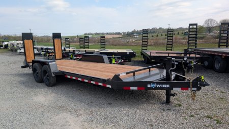 New 2025 BWise 20' HD Lo Pro Equipment Hauler w/ 5' Wood Filled Ramps