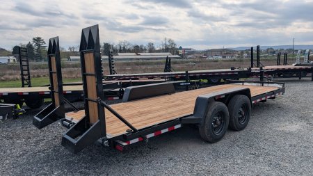 New 2025 BWise 20' HD Lo Pro Equipment Hauler w/ 5' Wood Filled Ramps