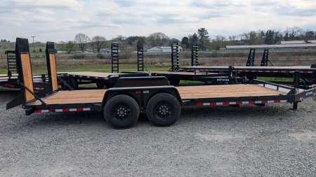 New 2025 BWise 20' HD Lo Pro Equipment Hauler w/ 5' Wood Filled Ramps