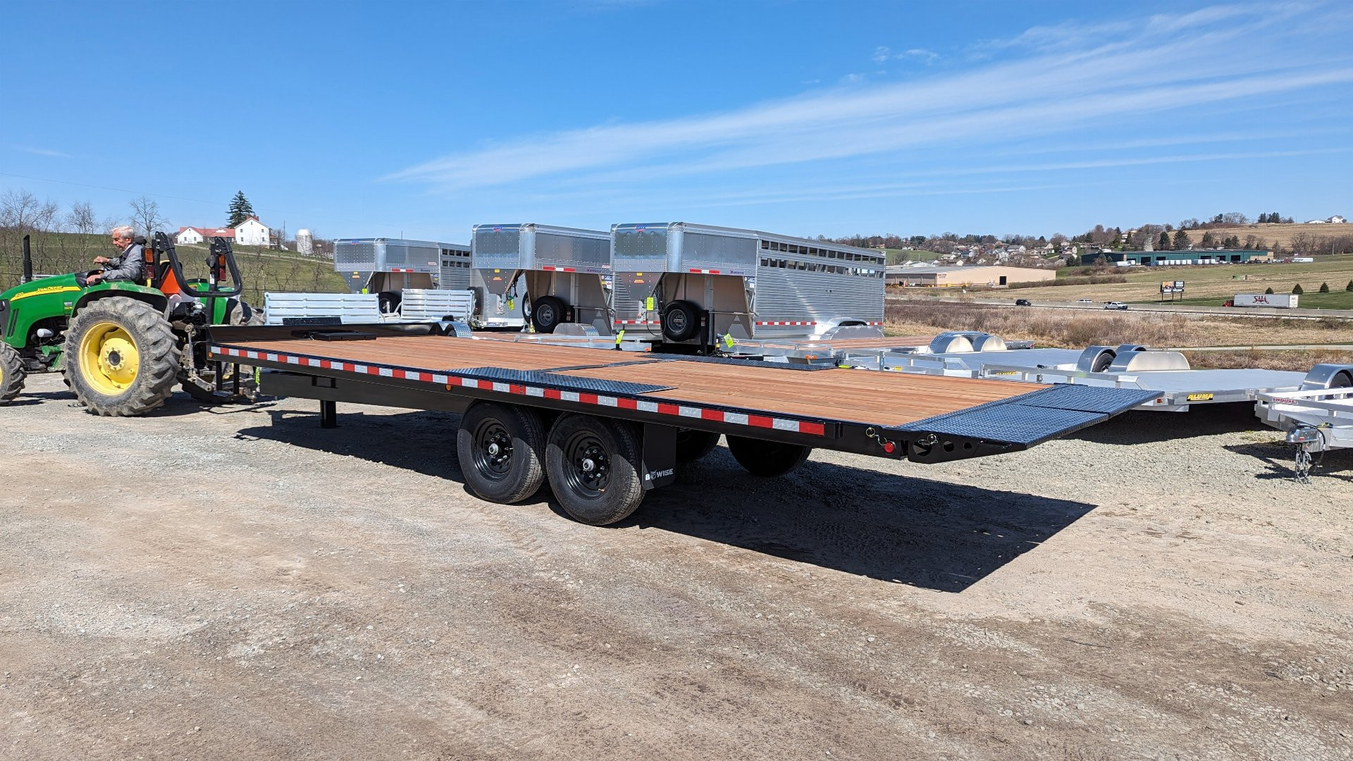 New 2025 BWise 22' HD Deckover Power Tilt Trailer w/ Hydraulic Jack