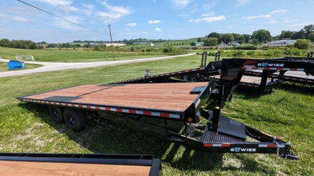 New 2025 BWise 22' HD Deckover Power Tilt Trailer w/ Hydraulic Jack
