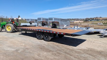 New 2025 BWise 22' HD Deckover Power Tilt Trailer w/ Hydraulic Jack