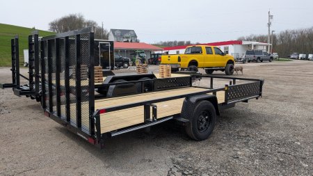 New 2025 CAM SUPERLINE 7x14 Tubular Top Rail Utility Trailer w/ ATV Side Ramps