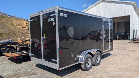 New 2025 Car Mate 7x16 HD Custom Cargo Trailer w/ Barn Doors (9990# GVW)