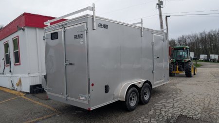 New 2025 Car Mate 7x16 HD Contractor Trailer w/ Rear Barn Doors (9990#)