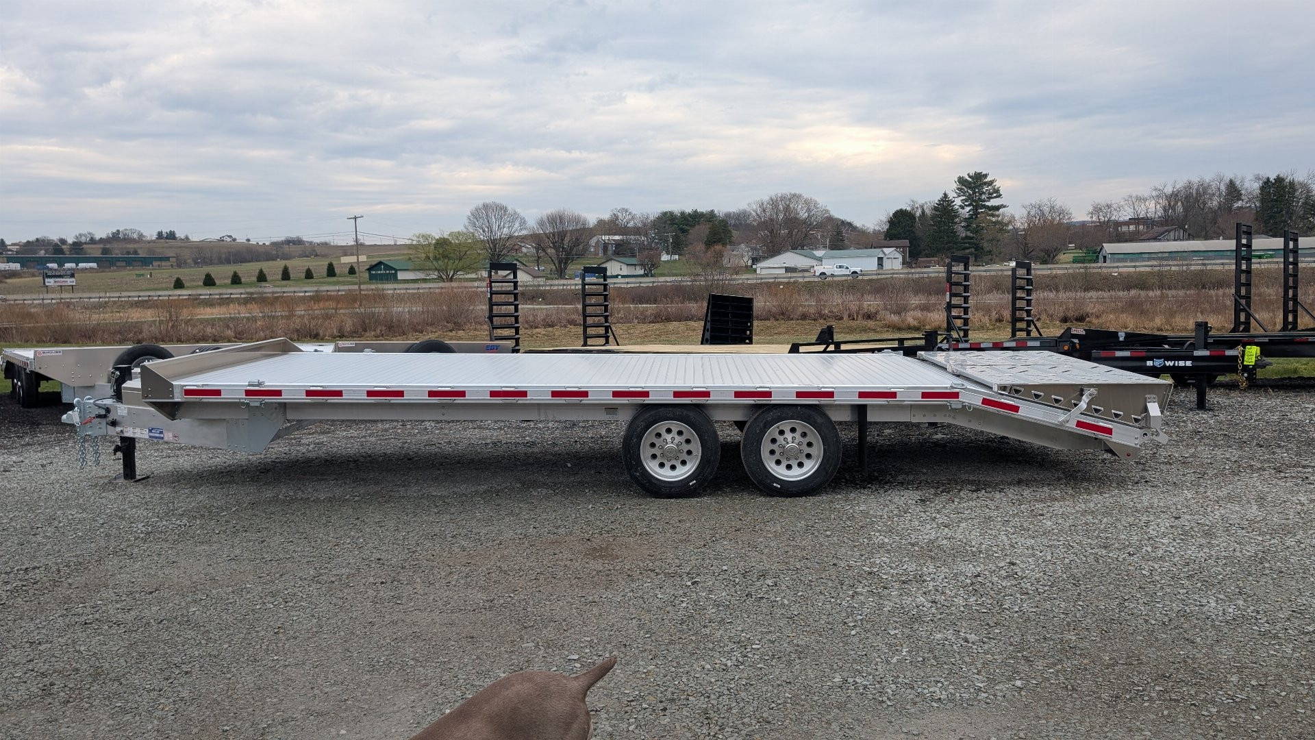 New 2025 EBY 24'6" TRADESMAN Aluminum HD DECKOVER Trailer w/ 50/50 Fold Flat Ramps