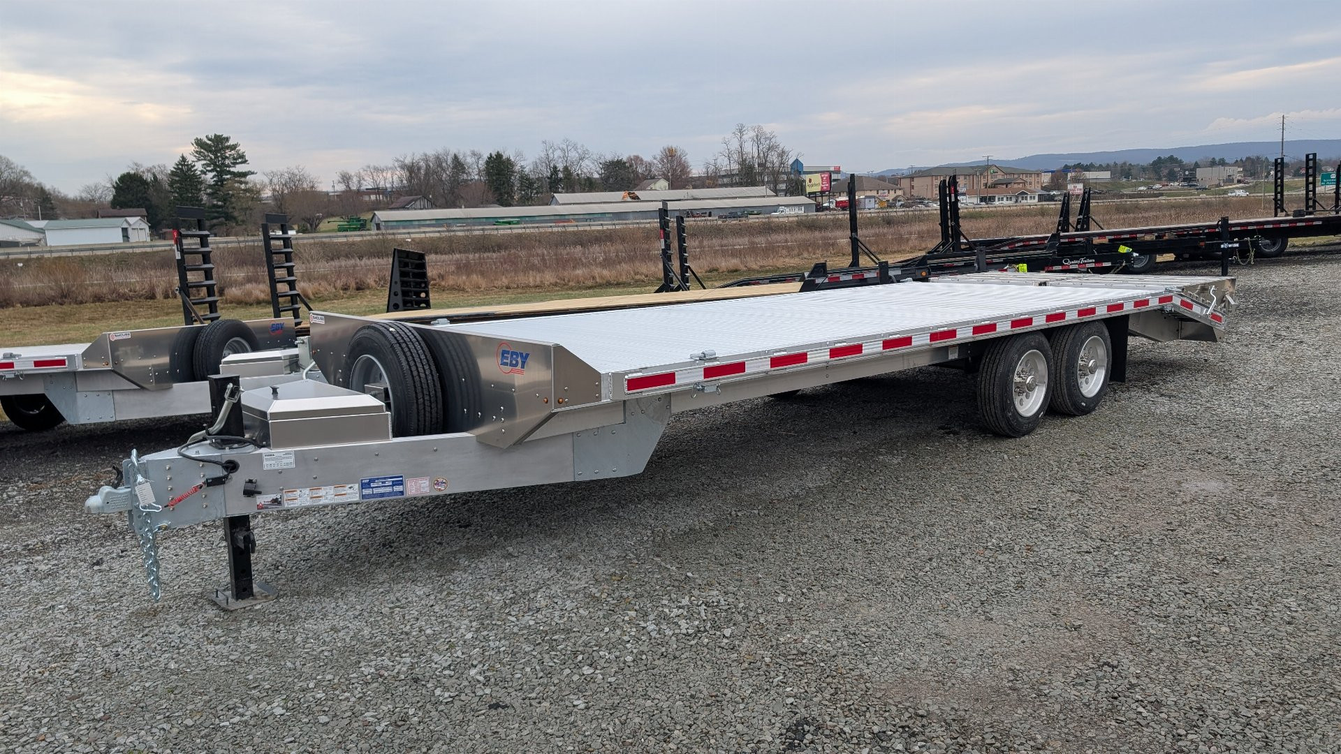 New 2025 EBY 24'6" TRADESMAN Aluminum HD DECKOVER Trailer w/ 50/50 Fold Flat Ramps