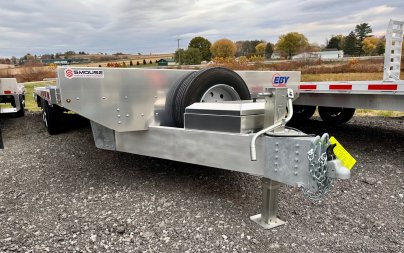 New 2025 EBY 24'6" TRADESMAN Aluminum HD DECKOVER Trailer w/ 50/50 Fold Flat Ramps