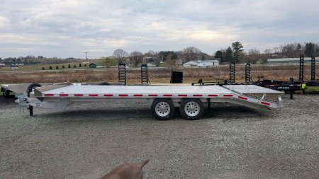 New 2025 EBY 24'6" TRADESMAN Aluminum HD DECKOVER Trailer w/ 50/50 Fold Flat Ramps