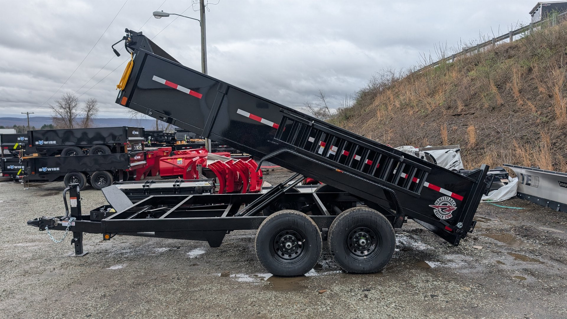 New 2025 Homesteader 6'8" x 14 HD Lo Pro Equipment Dump Trailer w/ SIDE GATE (LEFTOVER PRICING!!!)(PRICE DROP!!)