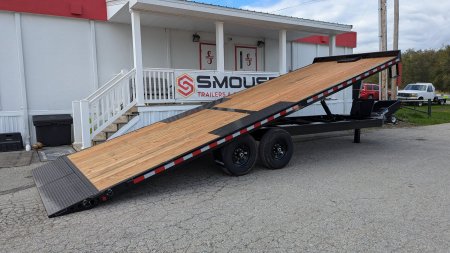 New 2025 BWise 24' HD Deckover Power Tilt Trailer w/ Hydraulic Jack