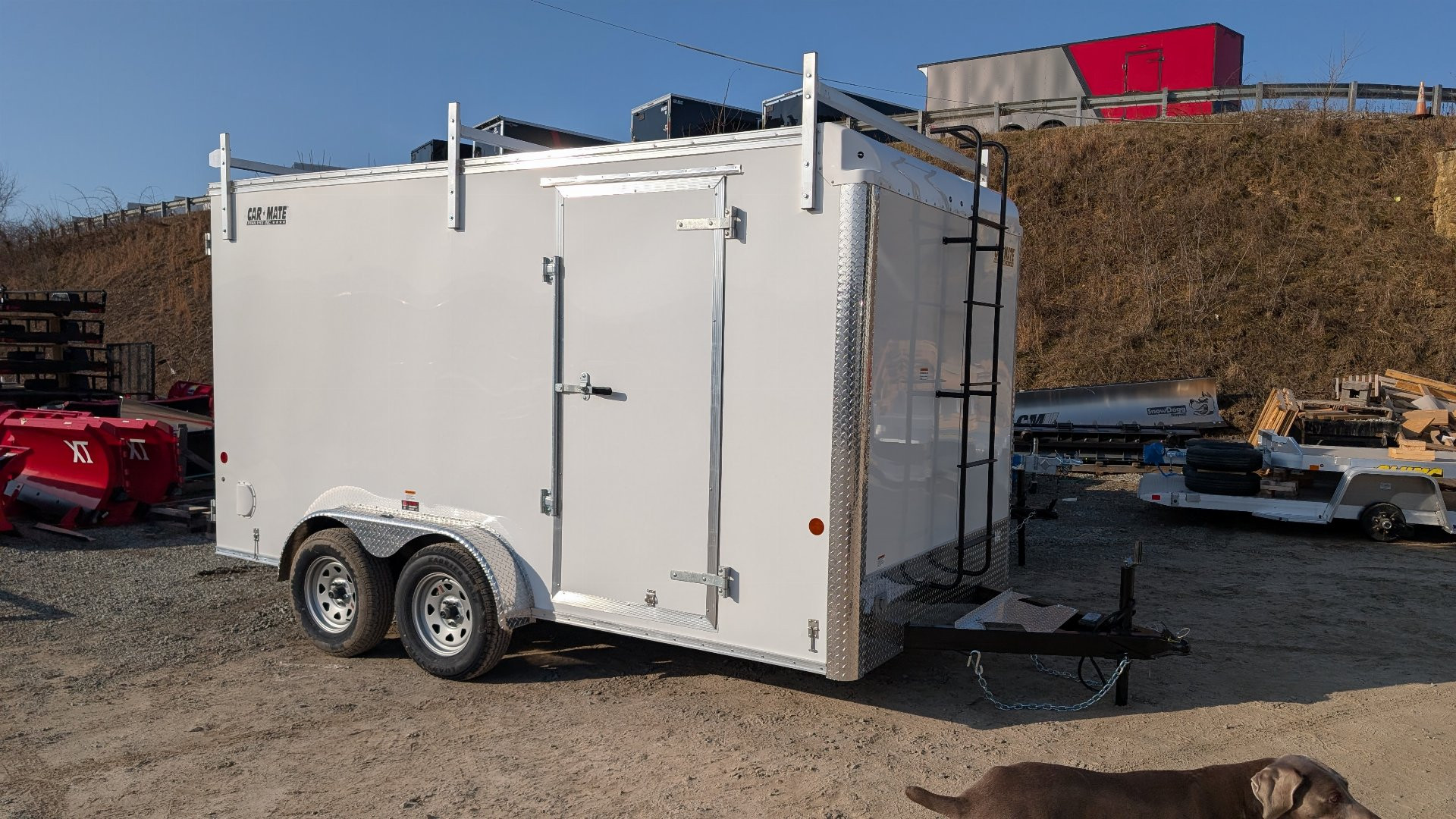 New 2025 Car Mate 7x16 HD Contractor Trailer w/ Barn Doors