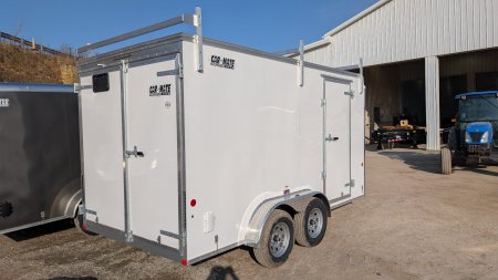 New 2025 Car Mate 7x16 HD Contractor Trailer w/ Barn Doors