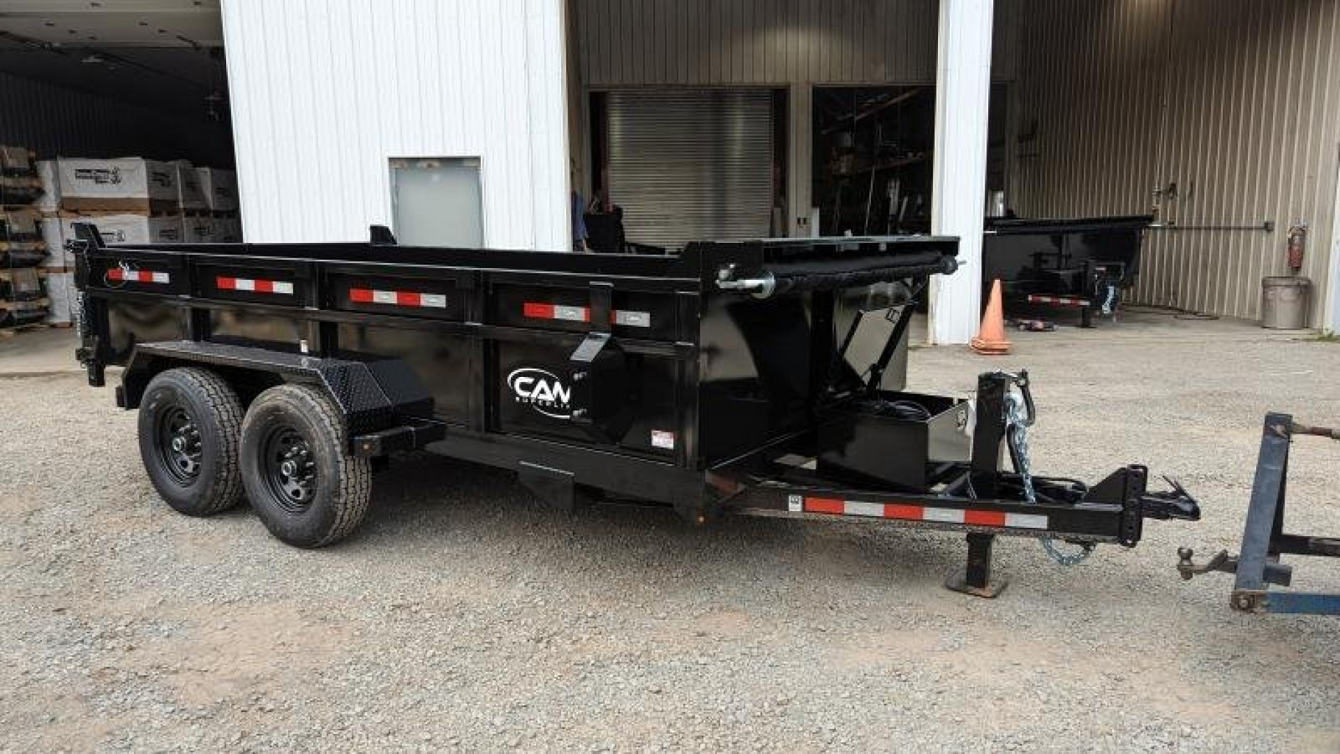 New 2025 CAM Superline 6'10" x 14 HD Scissor Lo Pro Equipment Dump Trailer (7K Axles)