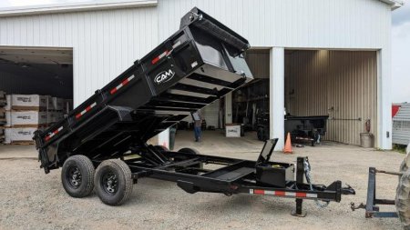 New 2025 CAM Superline 6'10" x 14 HD Scissor Lo Pro Equipment Dump Trailer (7K Axles)