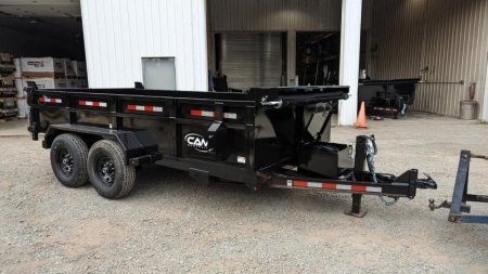 New 2025 CAM Superline 6'10" x 14 HD Scissor Lo Pro Equipment Dump Trailer (7K Axles)