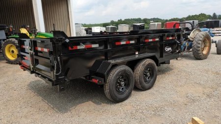New 2025 CAM Superline 6'10" x 14 HD Scissor Lo Pro Equipment Dump Trailer (7K Axles)