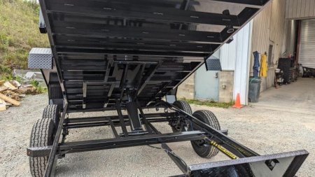 New 2025 CAM Superline 6'10" x 14 HD Scissor Lo Pro Equipment Dump Trailer (7K Axles)