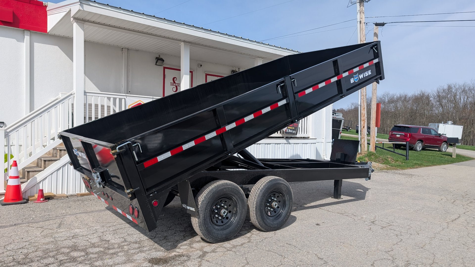 New 2025 BWise 7x16 Deckover Dump Trailer w/ Drop Sides!!!