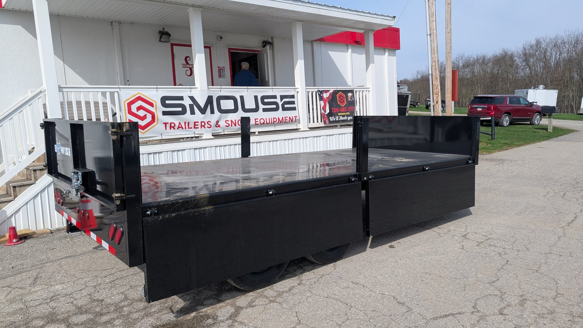 New 2025 BWise 7x16 Deckover Dump Trailer w/ Drop Sides!!!