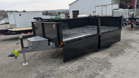 New 2025 BWise 7x12 Deckover Dump Trailer w/ Drop Sides!!! (PRICE DROP!!!)