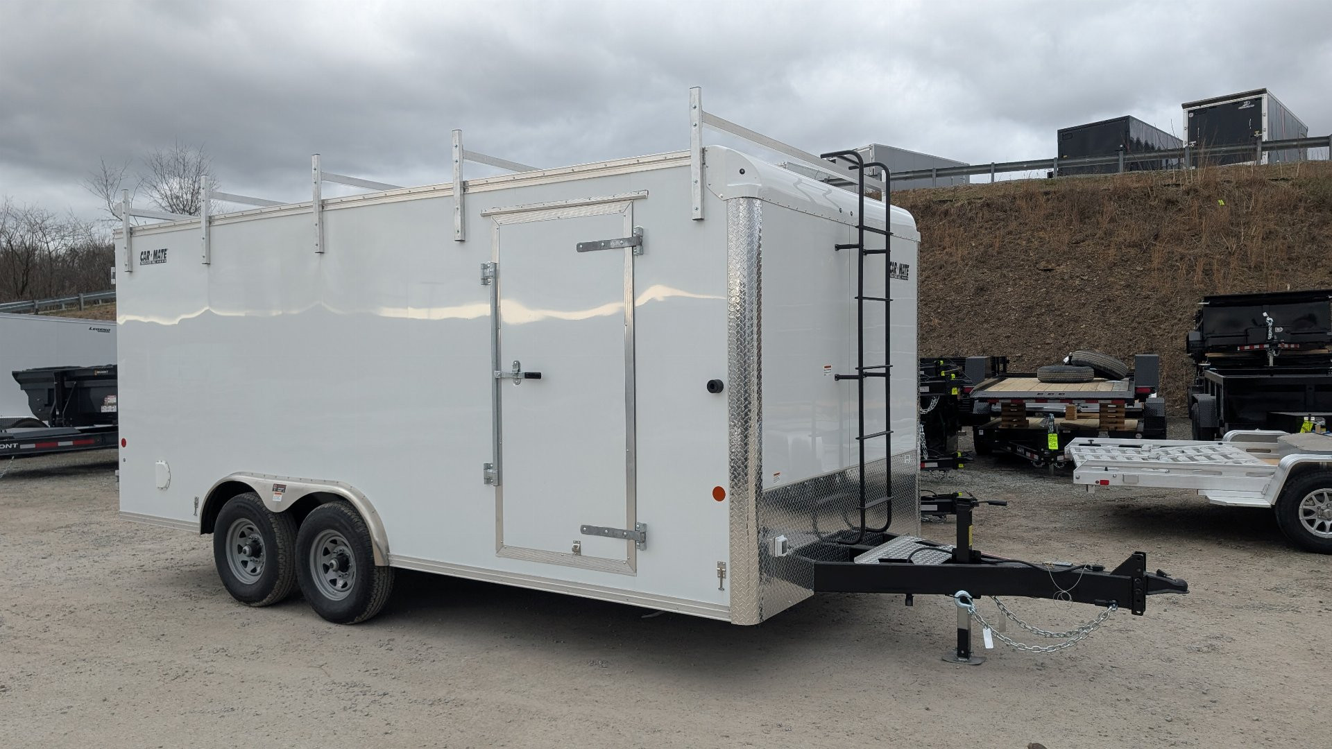 New 2025 Car Mate 8x18 HD Custom Contractor Trailer w/ Barn Doors (9990# GVW - 8 Bolt Wheels!)
