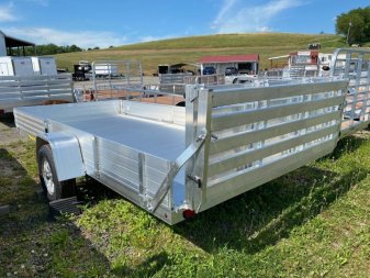 New 2026 Aluma 6'9" x 14' SR Utility w/ Side Ramps, Bi-Fold Gate, Rear Solid Sides