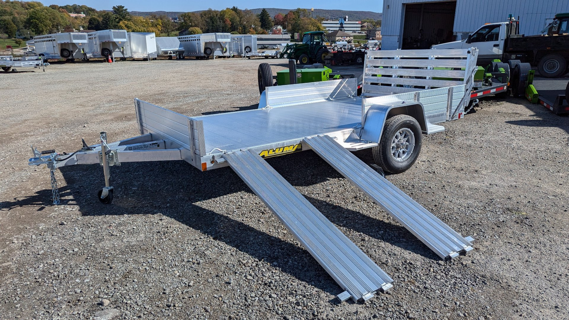 New 2026 Aluma 6'9" x 14 Heavy SR Aluminum Utility Trailer w/ 4400# Braking Axle!