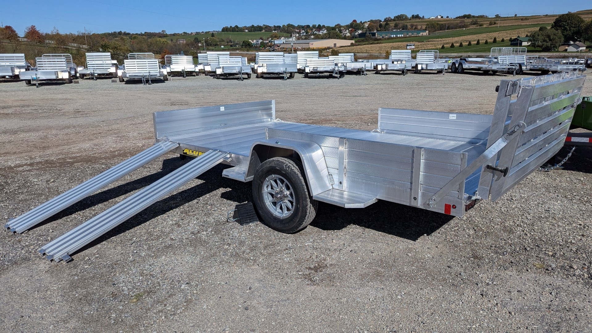 New 2026 Aluma 6'9" x 14 Heavy SR Aluminum Utility Trailer w/ 4400# Braking Axle!