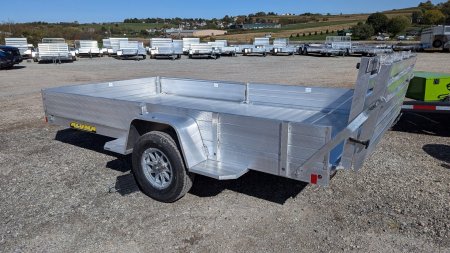New 2026 Aluma 6'9" x 14 Heavy SR Aluminum Utility Trailer w/ 4400# Braking Axle!