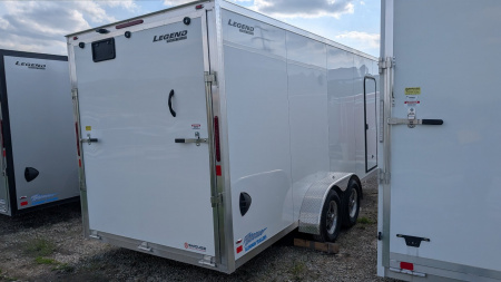 New 2025 Legend 7x18 + 2' V-Nose Aluminum Cargo Trailer w/ Ramp Door (82" Door Opening!!!)