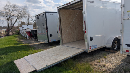 New 2025 Legend 7x18 + 2' V-Nose Aluminum Cargo Trailer w/ Ramp Door (82" Door Opening!!!)